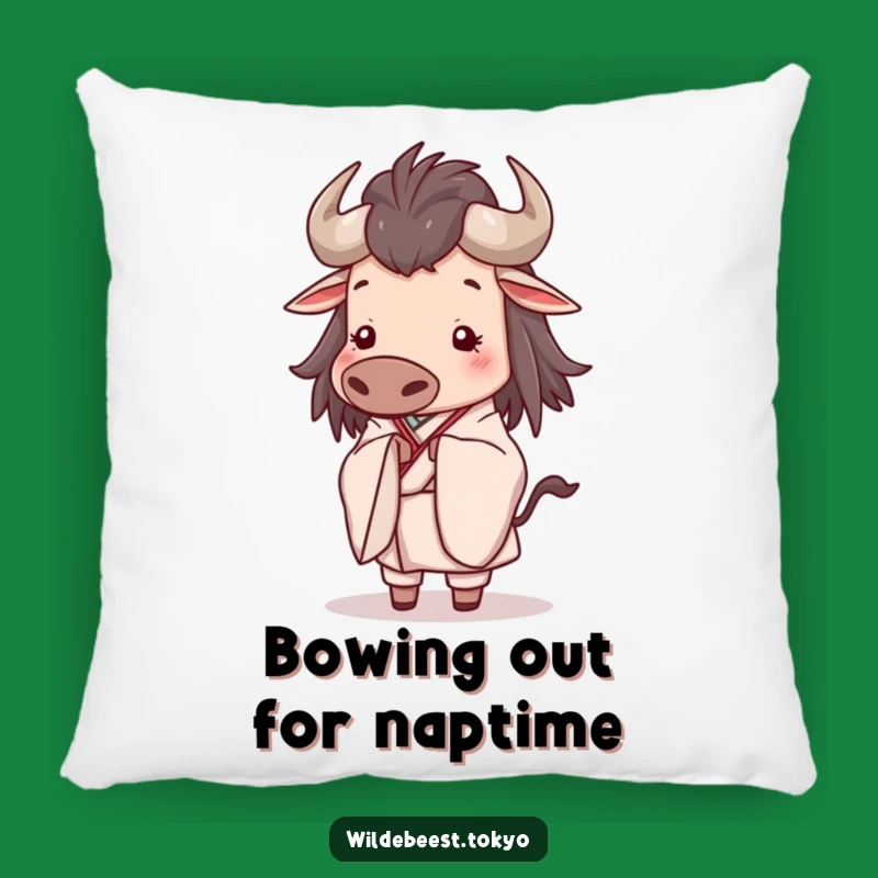 Funny Wildebeest Bow Pillow - Elegant Kimono Serene Comfort Gift