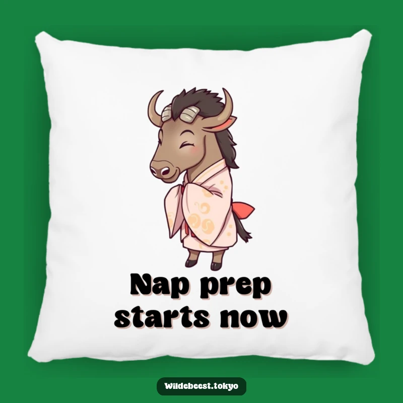 Funny Wildebeest Kimono Bow Pillow: Comfy and Hilarious Home Decor