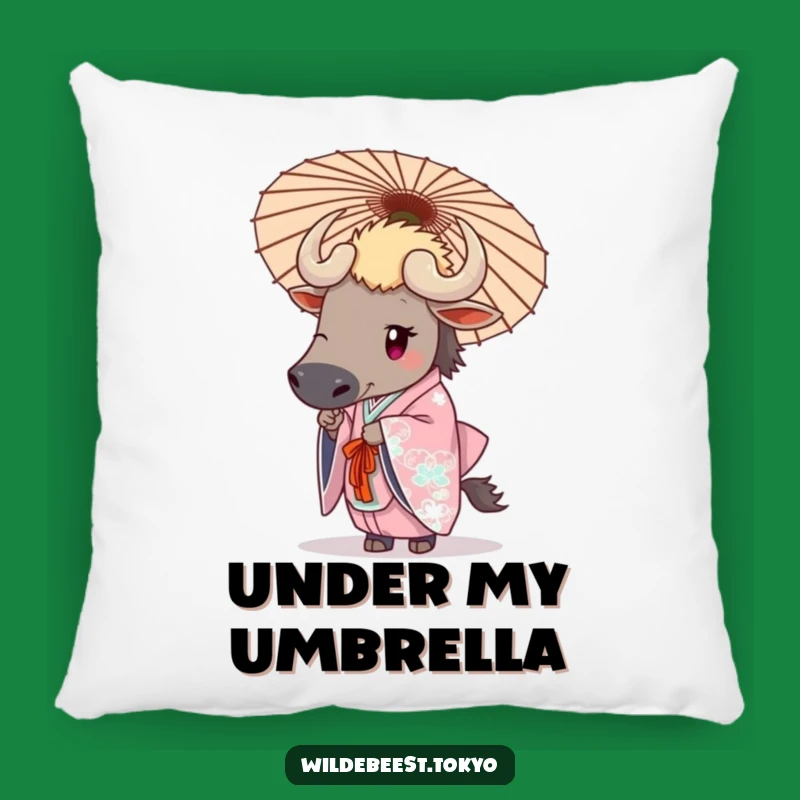 Funny Wildebeest Umbrella Pillow: Cozy Elegance for Your Home