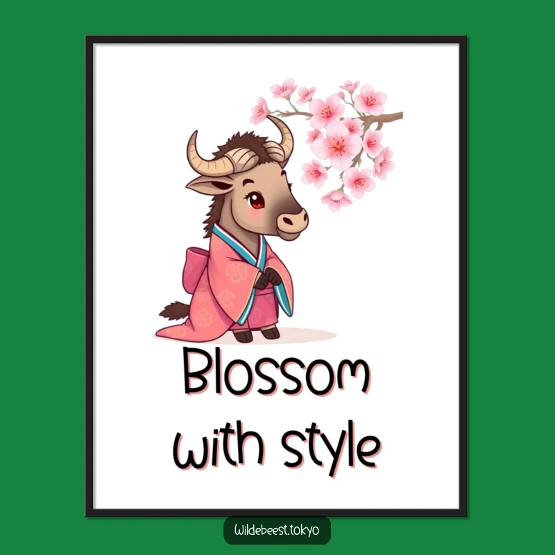 Funny Wildebeest Blossom Digital Art: Frame Nature's Serenity