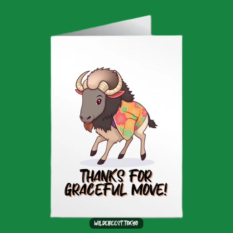 Chic Wildebeest Kimono Thank You: Free Printable, Grateful Step, Downloadable Gift
