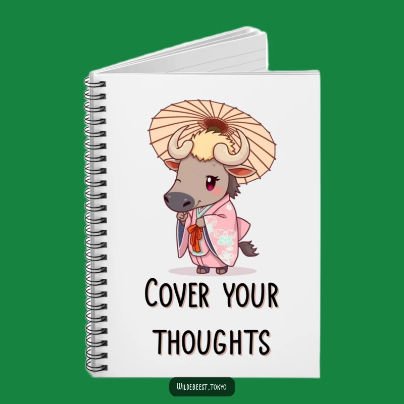 Funny Wildebeest Umbrella Notebook: Journal with Elegant Style